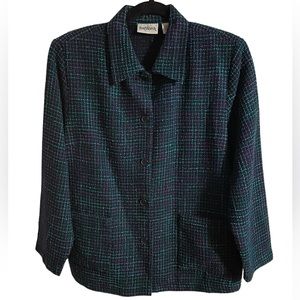 BonWorth Teal/Purple Button Up Jacket